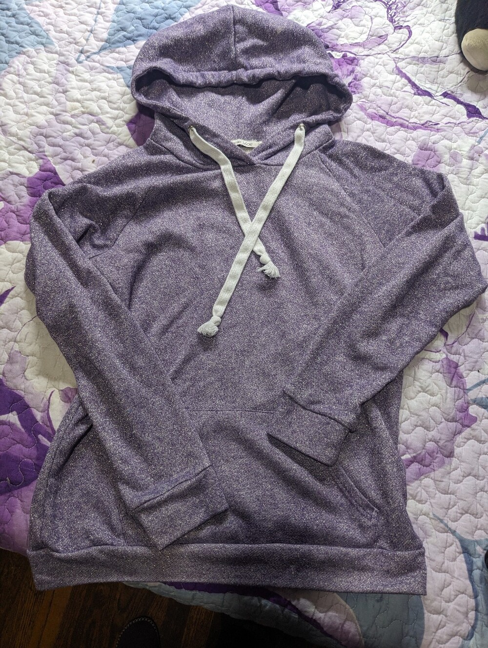 Sparkle Purple Hooded Pullover Sweatshirt